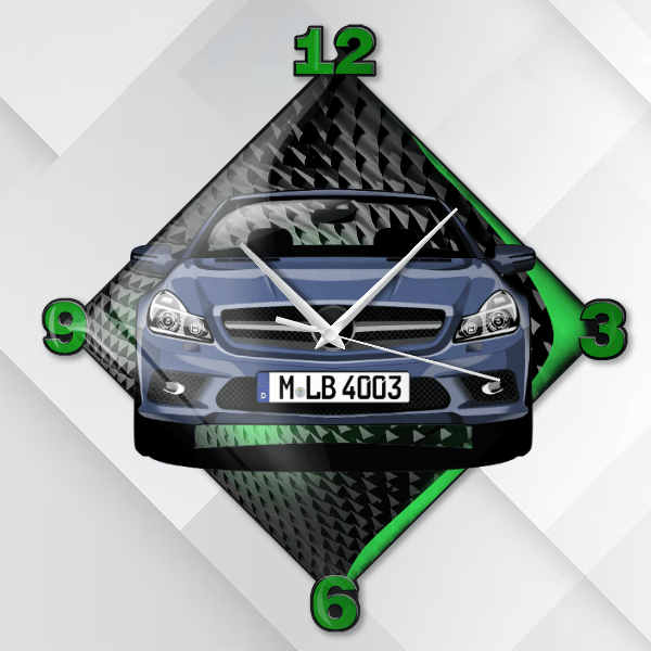 SL-Klasse Wanduhr personalisiert mit deinem Auto u. Kennzeichen!
