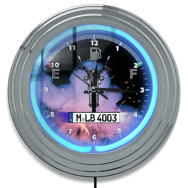 XV125 Neon Wanduhr personalisiert mit deinem Motorrad u. Kennzeichen!