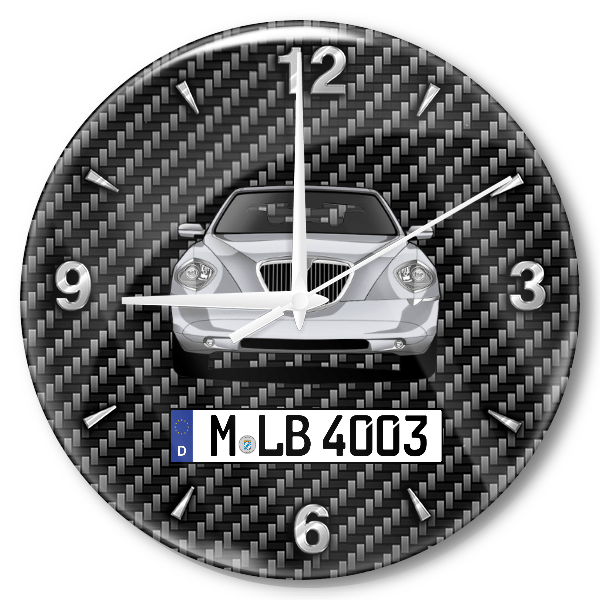 Thesis Wanduhr personalisiert mit Auto u. Kennzeichen! M, Carbon Design