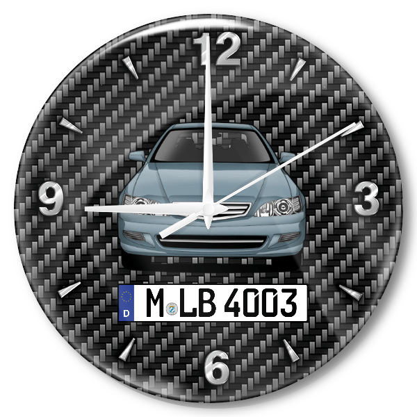 Accord Wanduhr personalisiert mit Auto u. Kennzeichen! M, Carbon Design
