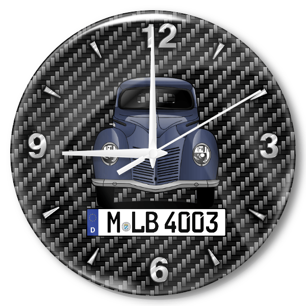 Taunus Wanduhr personalisiert mit Auto u. Kennzeichen! M, Carbon Design
