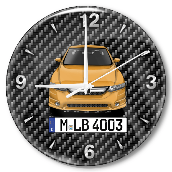 Odyssey Wanduhr personalisiert mit Auto u. Kennzeichen! M, Carbon Design