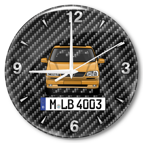 Sintra Wanduhr personalisiert mit Auto u. Kennzeichen! M, Carbon Design