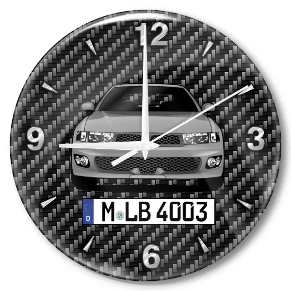 Galant Limousine Wanduhr personalisiert mit Auto u. Kennzeichen! M, Carbon Design