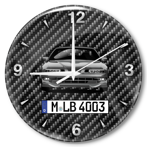 Prelude Wanduhr personalisiert mit Auto u. Kennzeichen! M, Carbon Design
