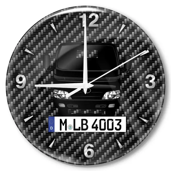 Dyna Wanduhr personalisiert mit LKW u. Kennzeichen! M, Carbon Design