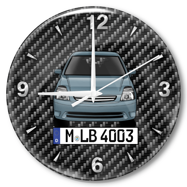 Stream Wanduhr personalisiert mit Auto u. Kennzeichen! M, Carbon Design