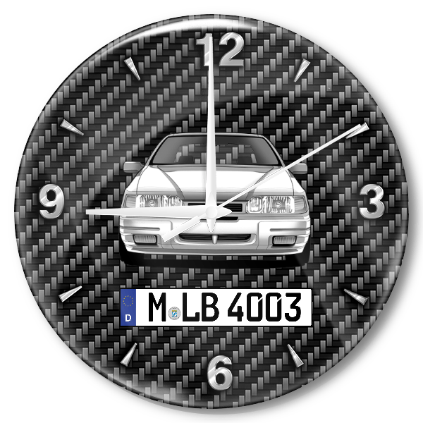 Sierra Liftback Wanduhr personalisiert mit Auto u. Kennzeichen! M, Carbon Design
