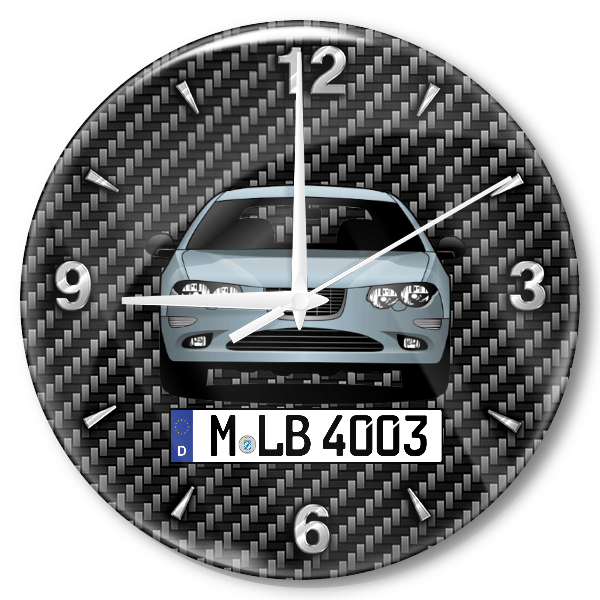 300M Limousine Wanduhr personalisiert mit Auto u. Kennzeichen! M, Carbon Design