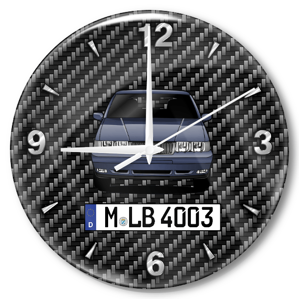 960 Touring Wanduhr personalisiert mit Auto u. Kennzeichen! M, Carbon Design