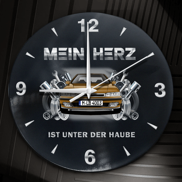 Accord Coupe Wanduhr personalisiert mit Auto u. Kennzeichen! M, Tuning Design 2