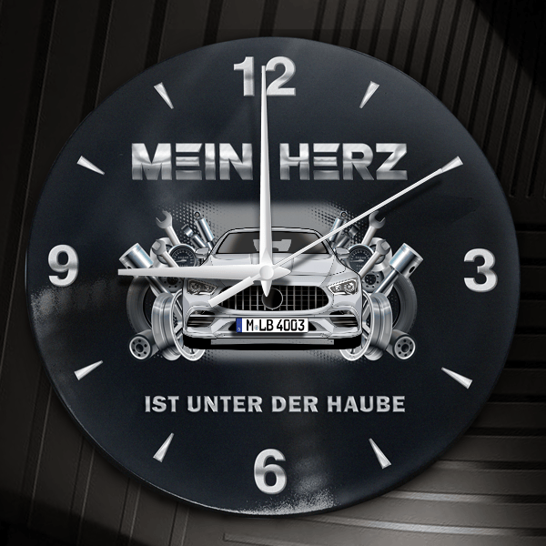 AMG GT 53 Wanduhr personalisiert mit Auto u. Kennzeichen! M, Tuning Design 2