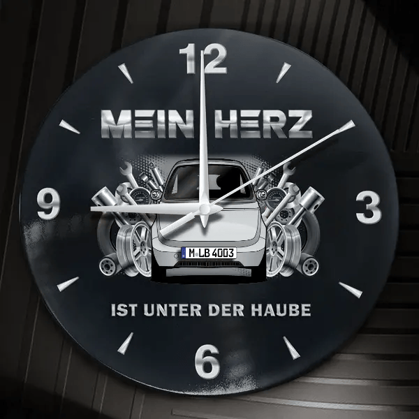 Microlino Wanduhr personalisiert mit Auto u. Kennzeichen! M, Tuning Design 2