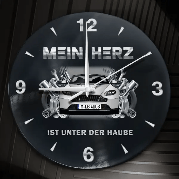 Vantage Roadster Cabriolet Wanduhr personalisiert mit Auto u. Kennzeichen! M, Tuning Design 2