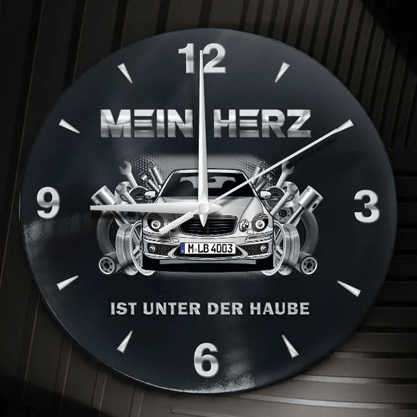 E63 AMG Wanduhr personalisiert mit Auto u. Kennzeichen! M, Tuning Design 2
