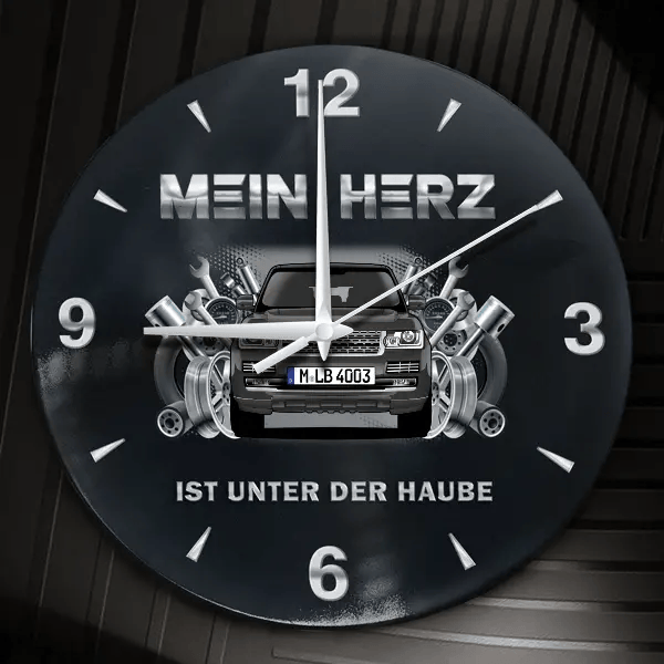 Vogue Wanduhr personalisiert mit Auto u. Kennzeichen! M, Tuning Design 2