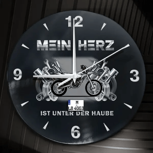 125 RR LC Supermoto Wanduhr personalisiert mit Motorrad u. Kennzeichen! M, Tuning Design 2