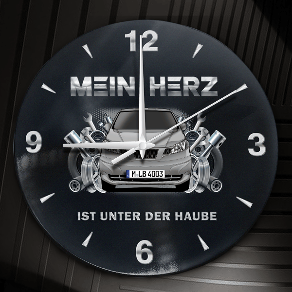 NV200 Wanduhr personalisiert mit Auto u. Kennzeichen! M, Tuning Design 2