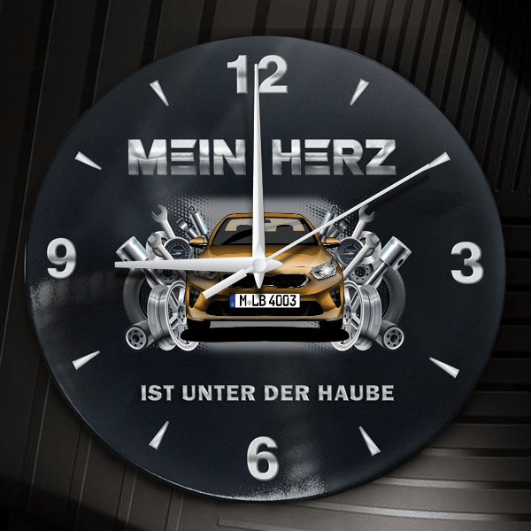 Ceed SW Wanduhr personalisiert mit Auto u. Kennzeichen! M, Tuning Design 2