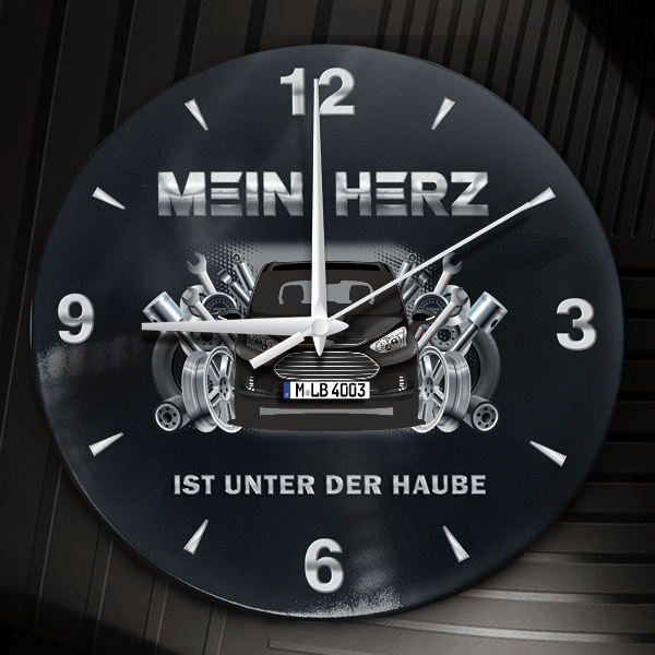 B-Max Wanduhr personalisiert mit Auto u. Kennzeichen! M, Tuning Design 2