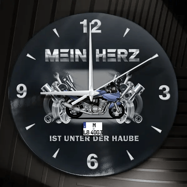 GSF 600 Wanduhr personalisiert mit Motorrad u. Kennzeichen! M, Tuning Design 2