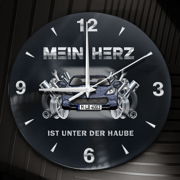 C7 Z06 Wanduhr personalisiert mit Auto u. Kennzeichen! M, Tuning Design 2