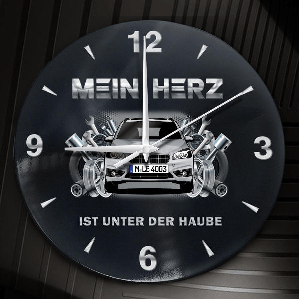 2er Reihe Gran Tourer Wanduhr personalisiert mit Auto u. Kennzeichen! M, Tuning Design 2