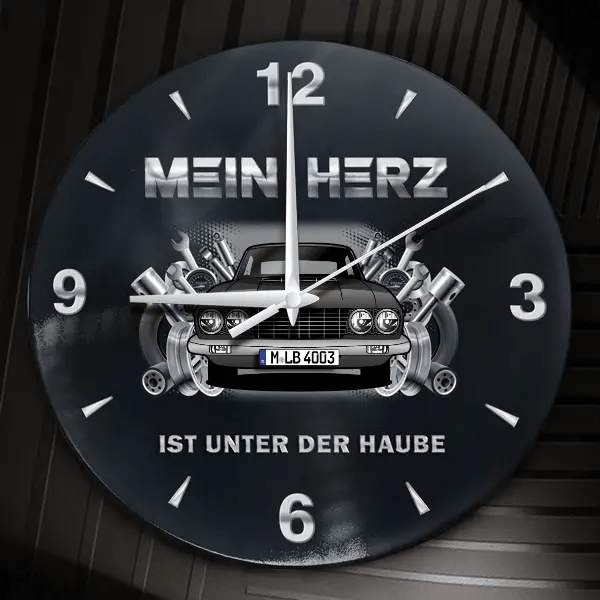 Flavia Coupe Wanduhr personalisiert mit Auto u. Kennzeichen! M, Tuning Design 2