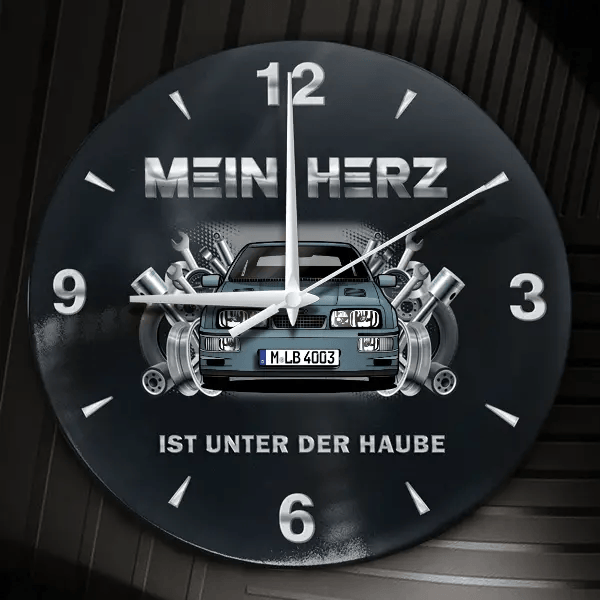 Sierra RS Cosworth Wanduhr personalisiert mit Auto u. Kennzeichen! M, Tuning Design 2