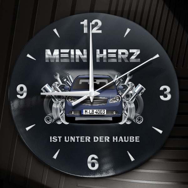 M Limousine Wanduhr personalisiert mit Auto u. Kennzeichen! M, Tuning Design 2