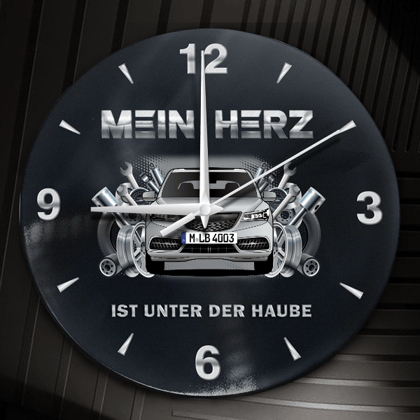MDX Wanduhr personalisiert mit Auto u. Kennzeichen! M, Tuning Design 2