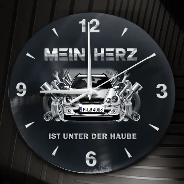 C-Klasse Kombi Wanduhr personalisiert mit Auto u. Kennzeichen! M, Tuning Design 2