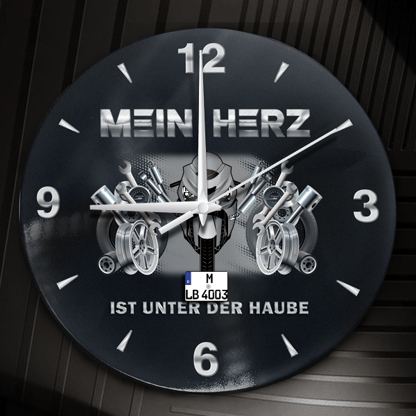 ZZR 1400 Wanduhr personalisiert mit Motorrad u. Kennzeichen! M, Tuning Design 2
