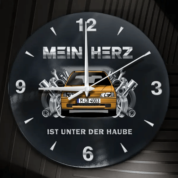 106 Rallye Wanduhr personalisiert mit Auto u. Kennzeichen! M, Tuning Design 2