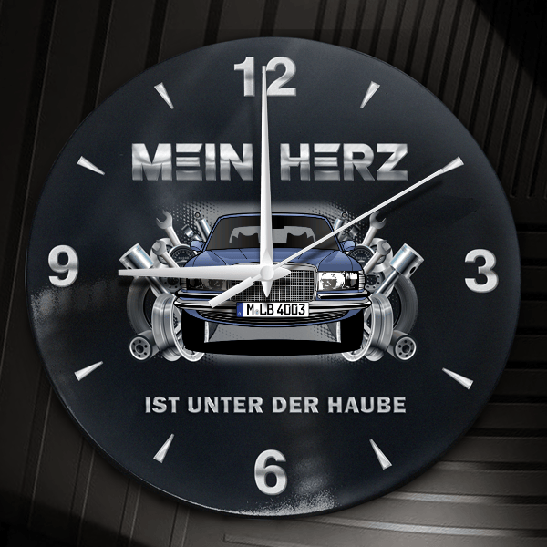S-Klasse Wanduhr personalisiert mit Auto u. Kennzeichen! M, Tuning Design 2