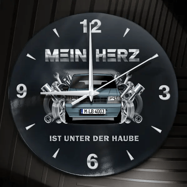 Grand Caravan Wanduhr personalisiert mit Auto u. Kennzeichen! M, Tuning Design 2
