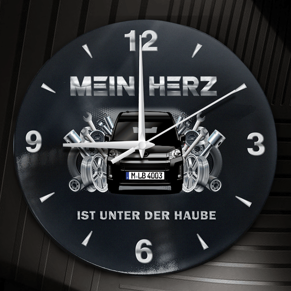 Hiace Wanduhr personalisiert mit Auto u. Kennzeichen! M, Tuning Design 2