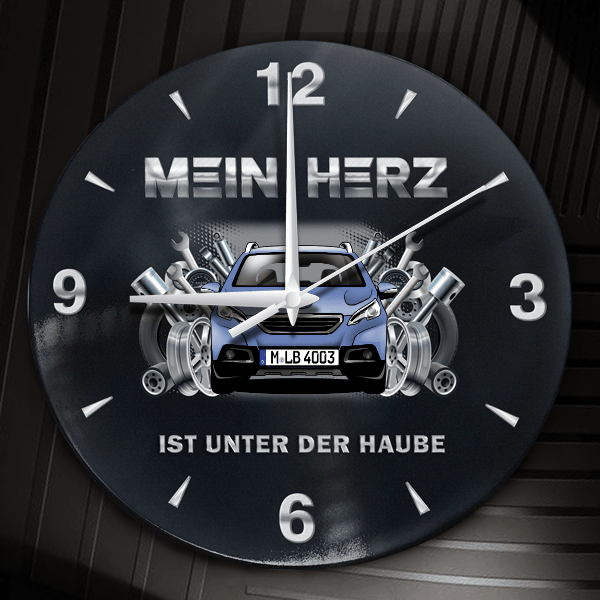2008 Wanduhr personalisiert mit Auto u. Kennzeichen! M, Tuning Design 2
