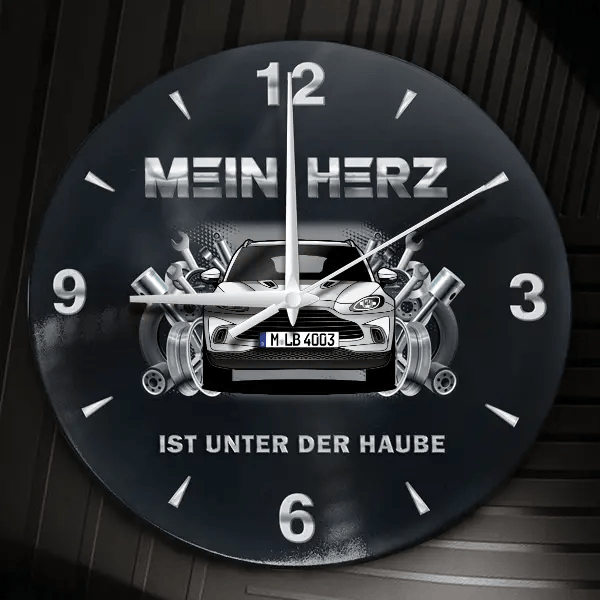 DBX Wanduhr personalisiert mit Auto u. Kennzeichen! M, Tuning Design 2