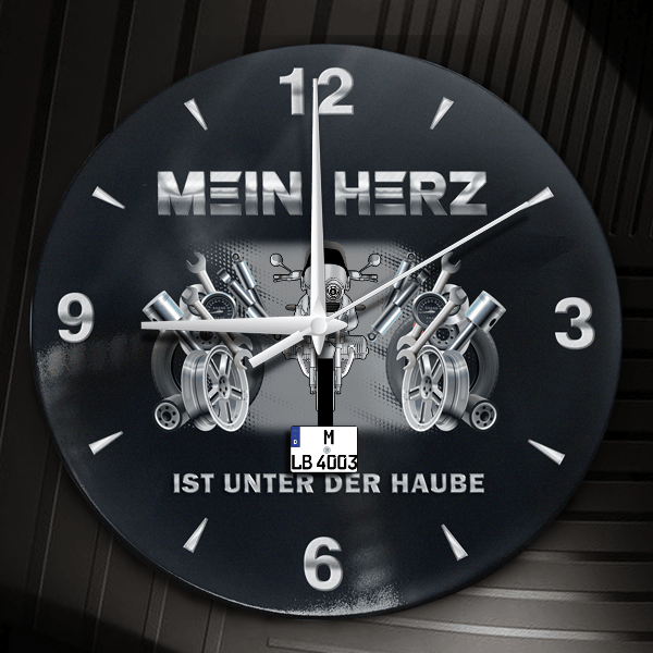 R 1150 GS Wanduhr personalisiert mit Motorrad u. Kennzeichen! M, Tuning Design 2