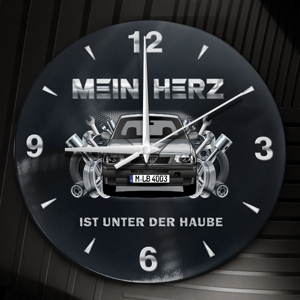 33 (5-Türer) Wanduhr personalisiert mit Auto u. Kennzeichen! M, Tuning Design 2