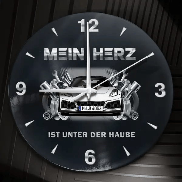 Corvette ZR1 Wanduhr personalisiert mit Auto u. Kennzeichen! M, Tuning Design 2