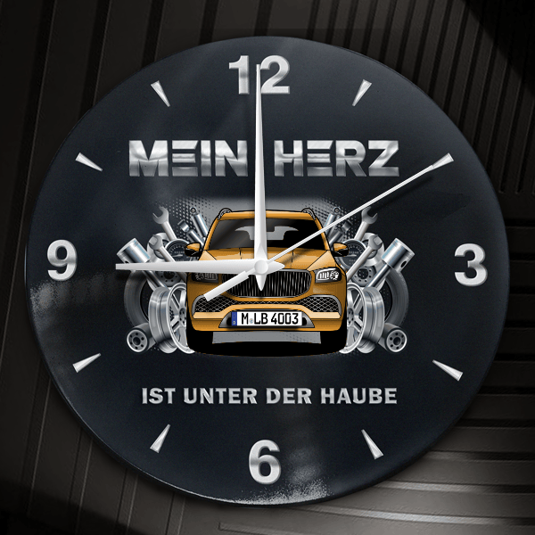 GLS Maybach Wanduhr personalisiert mit Auto u. Kennzeichen! M, Tuning Design 2