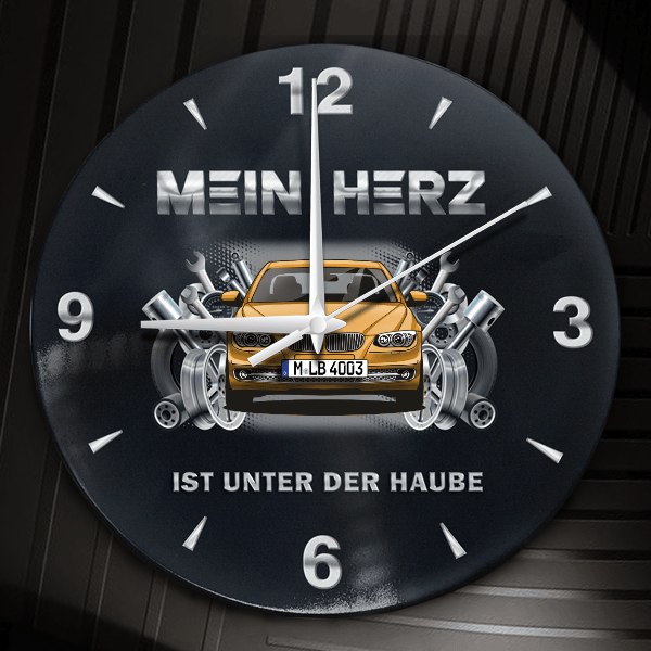 3er Reihe Coupe Wanduhr personalisiert mit Auto u. Kennzeichen! M, Tuning Design 2