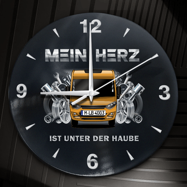 Sonic Wanduhr personalisiert mit Wohnwagen u. Kennzeichen! M, Tuning Design 2
