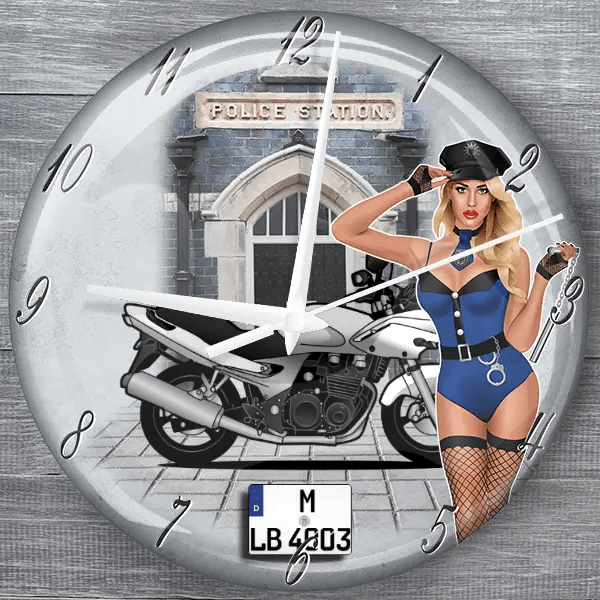 ZR7S moderne Wanduhr personalisiert mit deinem Motorrad u. Kennzeichen!