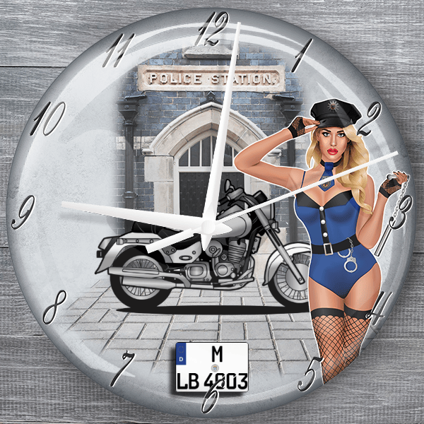 VL125 Daystar moderne Wanduhr personalisiert mit deinem Motorrad u. Kennzeichen!