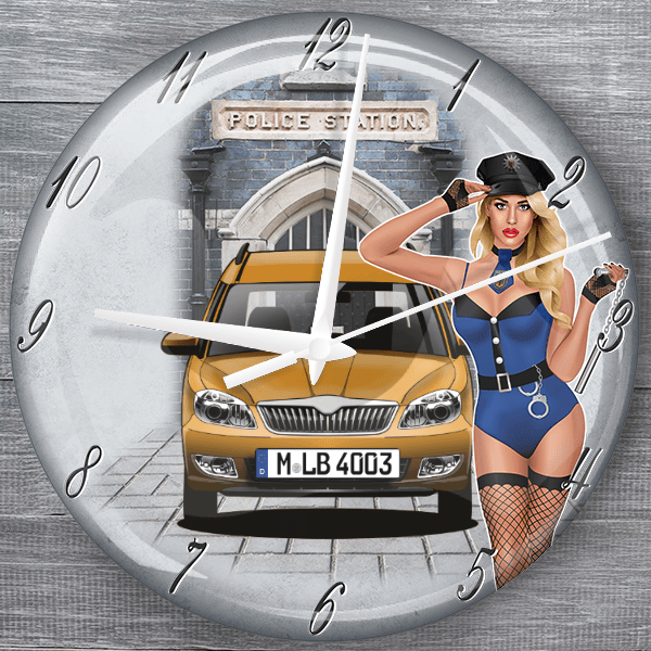Roomster moderne Wanduhr personalisiert mit deinem Auto u. Kennzeichen!