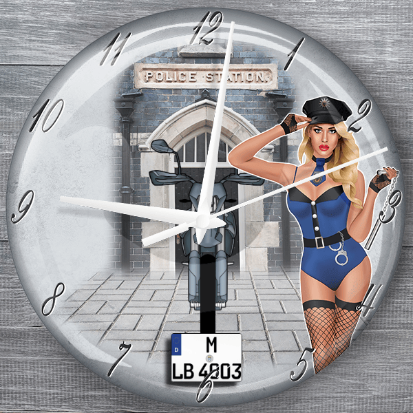 690 Enduro moderne Wanduhr personalisiert mit deinem Motorrad u. Kennzeichen!