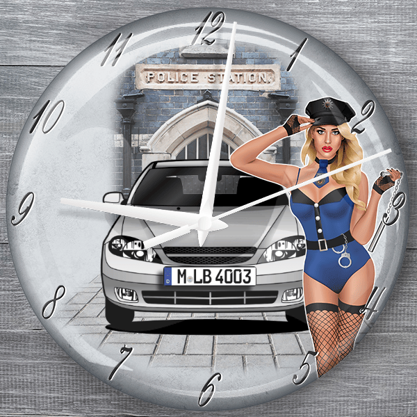 Lacetti moderne Wanduhr personalisiert mit deinem Auto u. Kennzeichen!